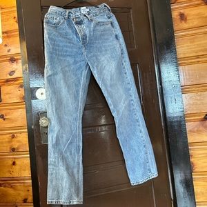 Princess Polly Asymetrical Hem Straight Leg Jeans